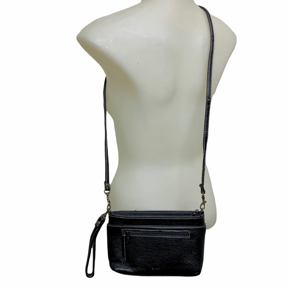 BUXTON Leather Organizer Convertible Black Wristlet Crossbody 5x9 New - Picture 2 of 11